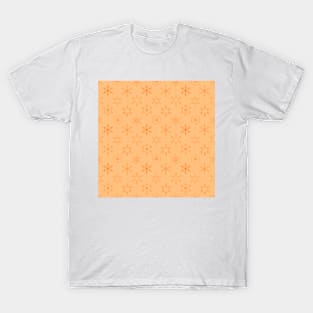 Assorted Snowflakes Orange on Pale Orange Repeat 5748 T-Shirt
